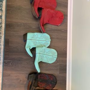 Three pairs of Durango boots. Size 10.